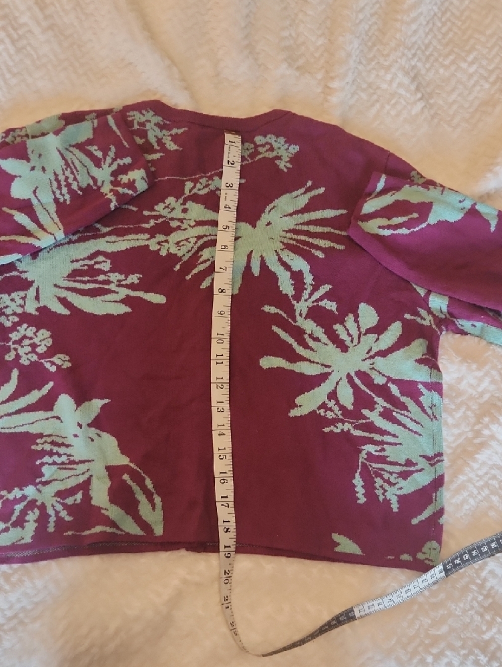 NWT Future Collective Purple & Mint Botanical Button Up Cardigan Women's L - Picture 6 of 7